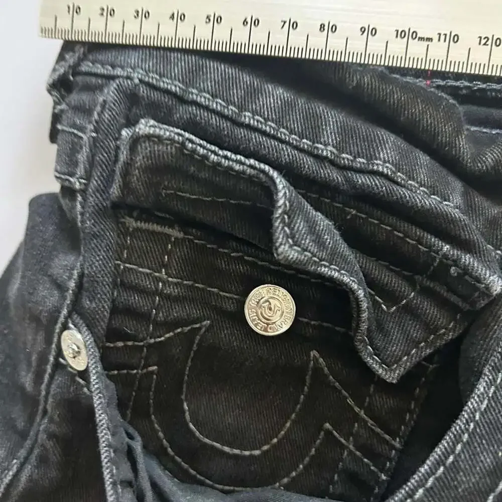 True Religion Ricky Straight Leg Black Jeans